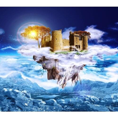 5D diy diamond embroidery picture of rhinestones diamond painting mosaic wall paint home decor needlework sky castle gift AS584