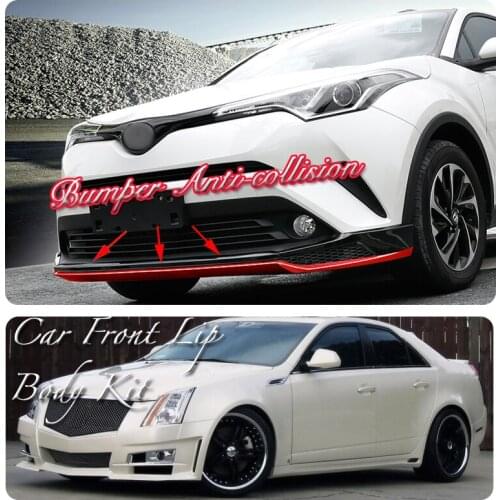 Car Bumper Lip Front Spoiler Skirt Deflector For Cadillac BLS 2005~2010 Tune Car Modified Body Kit VIP Hella Flush Lips