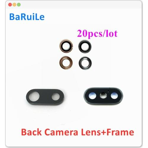 BaRuiLe 20pcs Back Camera Frame Lens for iPhone 6S 6 Plus 7 8 7P X XR XS Max 8G Rear Camera Glass Cover Ring Ringer Parts