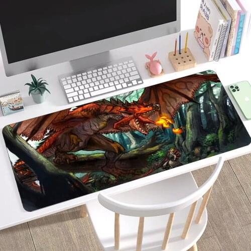 Mairuige 90x40 Large MousePad Gamer PC Keyboard DeskMat XXL Anime Kawaii Mousepad Anime Dragon Game Non-slip Carpet DIY Mousepad