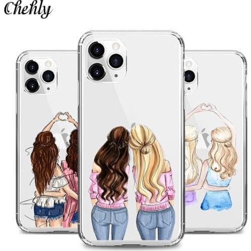 Girlfriends sisters Phone Case for IPhone 6s 7 8 11 12 Plus Pro Mini X XS MAX XR SE Cases Soft Silicone Fitted Back Shell Cover
