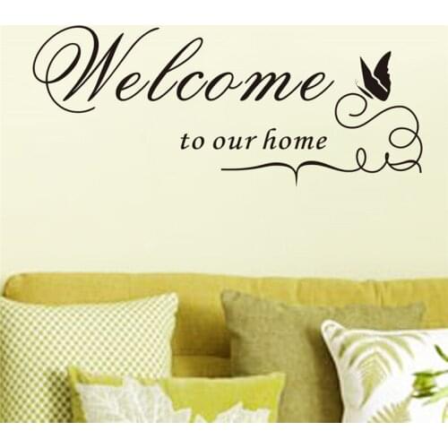Welcome to our home Bedroom Wall Stickers living room Wall Decals Family wedding Decoration Art mural PCV stickers