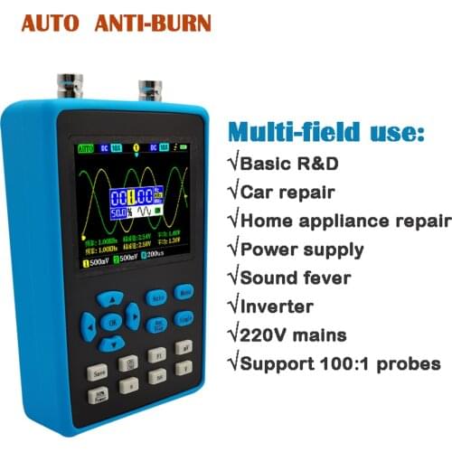 DSO2512G 120M DualChannel Oscilloscope 10mV Minimum Vertical Sensitivity FFT Spectrum Analysis Output ARM+FPGA+ADC 3Trigger Mode