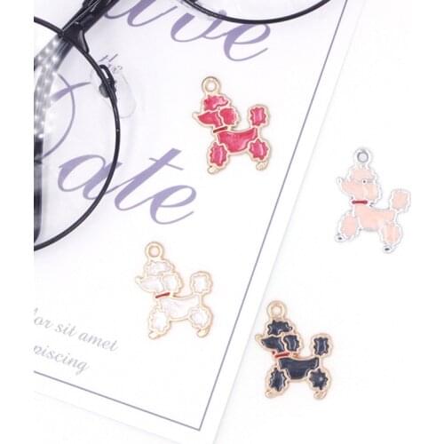10pcs/lot Cute animals dog Enamel Charms for DIY Earring Jewelry Handmade Headwear accessories Finding XL763