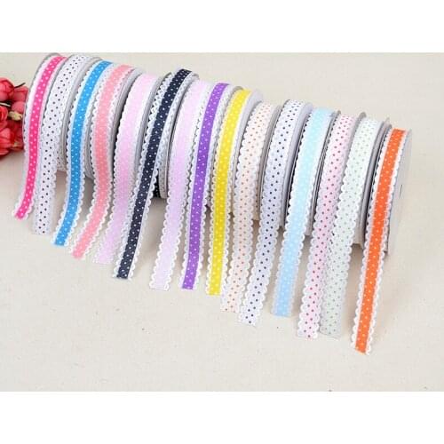 Grosgrain Ribbon Printed Dot Embossing 15mm High Quality DIY Wedding Clothing Sewing & Fabric Accessories BBXU-046