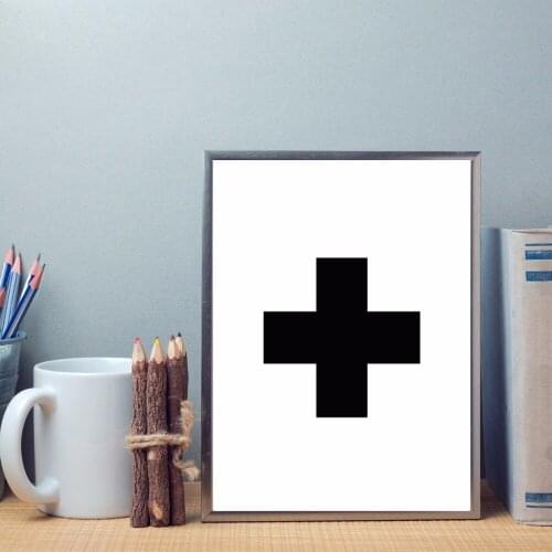 Canvas Printable painting cross Print Mid-Century Modern Wall Art Picture Poster Geometric figure Unframed LZ1056