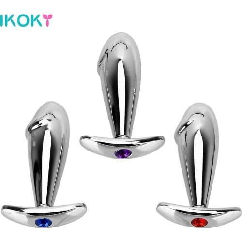 IKOKY Butt Plug Female Masturbation Sex Toys For Women Dilator Metal Anal Plug Adult Erotic Toys Anal Massage