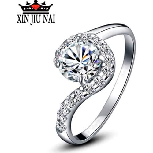 Classic Design wedding Twisted shape wedding engagement ring belt transparent CZ zircon gemstone jewelry womens fashion gifts