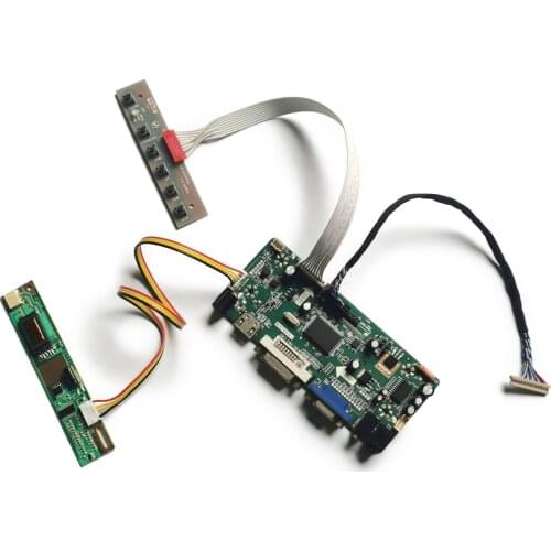 M.NT68676 1024*768 screen LVDS-20Pin For B141XN01/B141XN03/B141XN04/B150XN01 display controller board DIY kit VGA+DVI 1CCFL