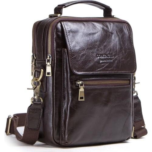 Male Crossbody Bags for 9.7" Ipad Small Mens Messenger Briefcase Man Bag Genuine Leather for Men Shoulder Bags