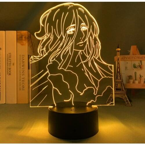 Night Light Anime Attack on Titan Pieck Finger Led Light for Bedroom Decor Gift for Kids Child Manga Shingeki No Kyojin 3d Lamp