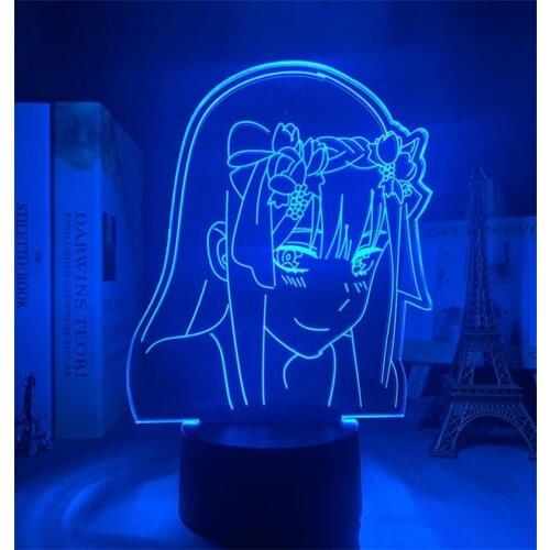 Zero Two Figure Nightlight Kids Child Girls Bedroom Decor Light Manga Gift Night Light Lamp Darling 3D Anime Lamp