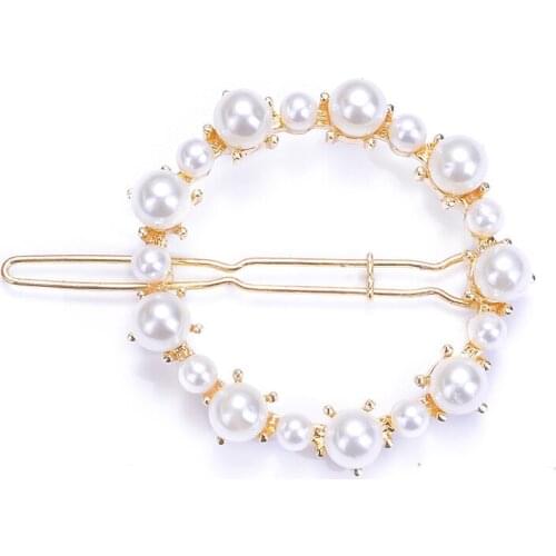 2021 Bride Tiara De Noiva Edition Of The New Hot Ins Web Celebrity Pearl Hairpin Love Wind Round For Female Head Ornaments