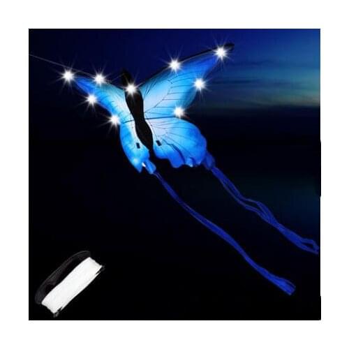 New Arrive High Quality Outdoor Fun Sports LED Butterfly Kite With Lights Good Flying Factory Outlet