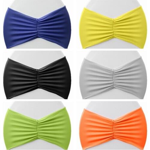 New Design Ruffled Lycra Chair Band Spandex Chair Sashes For Stretch Chair Cover Wedding Event Party Decoration