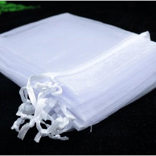Wholesale 500pcs/lot White Organza Bags 11x16cm Wedding Favor Bracelet Jewelry Packaging Bags Pouches Nice Drawstring Gift Bag