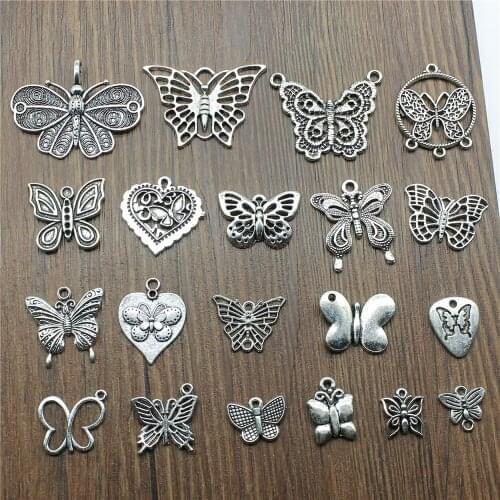 10pcs Charms Butterfly Antique Silver Color Butterfly Pendant Charms Butterfly Charms Jewelry Accessories