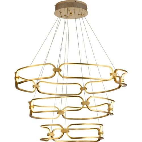 2020 New Remote Ceiling Chandelier Led Modern Nordic circular art aluminum light fixture for Living Room bedroom indoor decor