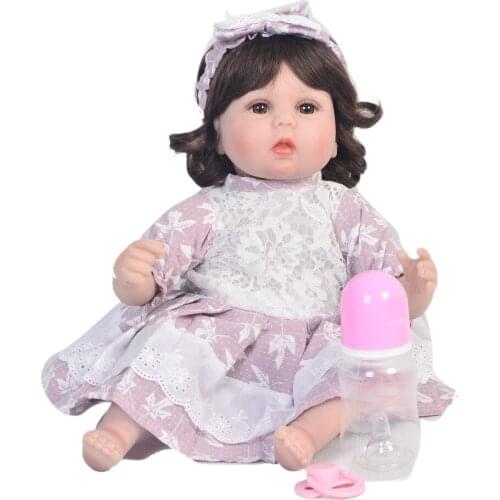 17inch reborn babies dolls silicone bebe simulation girl menina real realistic dolls cloth body infant vivid gifts collection