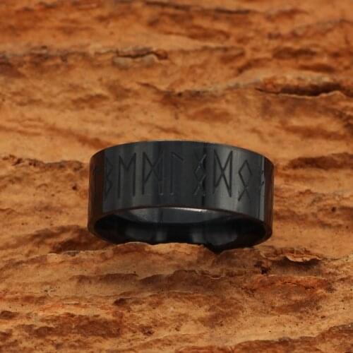 Viking Rune Ring Stainless steel with Valknut Gift Bag