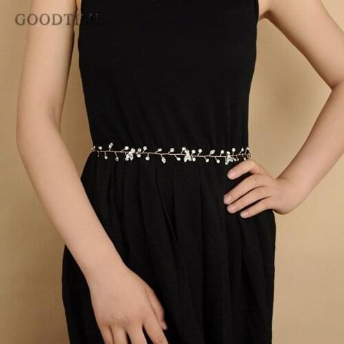 Bridal Belt With Pearl Wedding Sash Thin Belt For Night Dress Wedding Accessories Belt Headdress For Women