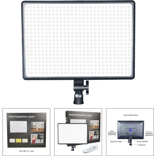 LED Video Light, Portable Camera Photo Light Panel Dimmable for DSLR Camera Camcorder, High Brightness 3000K-6000K EU Plug
