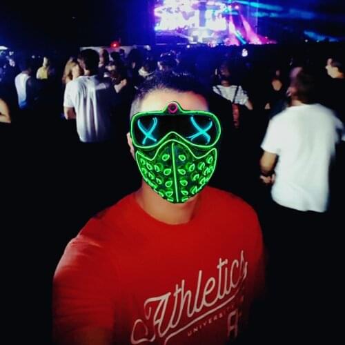 High-grade Holidays Led Rave Masks Glowing Party EL Mask Halloween Cosplay-Props Watch Dogs Mask Mens Gift