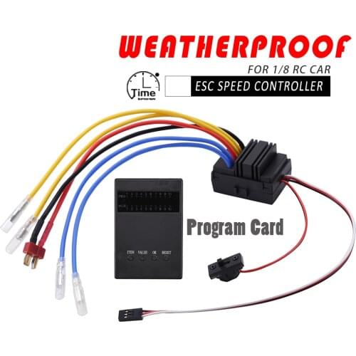 WP-880 80A Waterproof Dustproof Brushed ESC Speed Controller Dual Connector To Motor With Program Car For 1/8 RC Car Truck Toys
