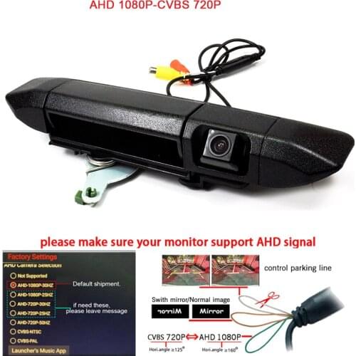 1080P/720P AHD Car trunk handle rear camera for Toyota Tacoma trunk handle reverse camera CVBS HD