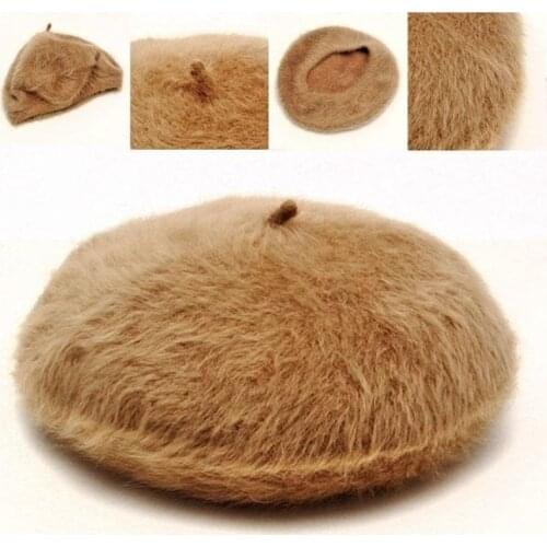 1pcs WomenS Elegant Multicolor Artist Rabbit Fur Lapin Newsboy Beanie Beret Hat