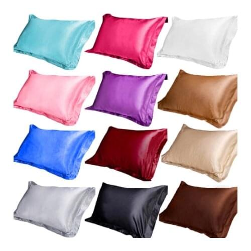 1/2PCS 48x74cm Silk Satin Pillowcase Comfortable Pure Emulation Pillow Cover Pillowcase For Pillow Covers