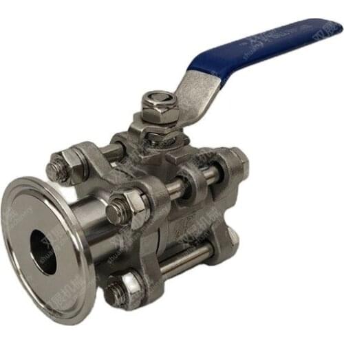 1.5" TC to 1/2" Female NPT Brewery Stainless Steel 304 Ball Valve 3-PC Style
