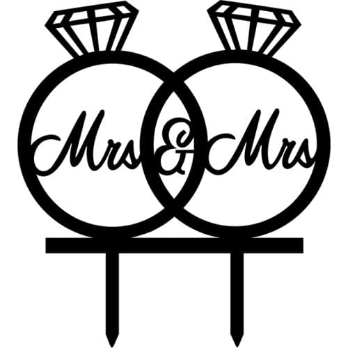 1PCS Diamond Ring Design MR&MRS Acrylic Bride Groom Wedding Cake Toppers Party Decoration Cake Topper