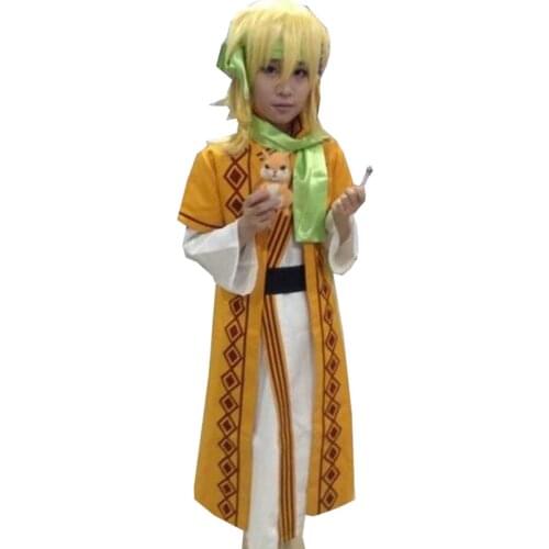 2016 Akatsuki no Yona COSplay Costume Yellow Dragon Warrior Zeno Cape Robe Suit From Yona Of The Dawn