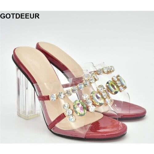 2021 High Heels Sexy Ladies Ladies Dress Shoes Italian Women Shoes Decorated with Rhineston Plus Size Women Shoes 43 Heels Women