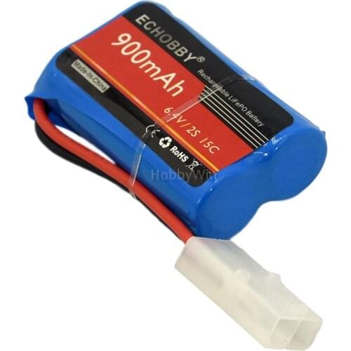 6.4V 2S 900mAh LiFe Battery KET-2P Female Plug Positive TO Round hole for RC Buggy Car Truck Racing Speed Boat
