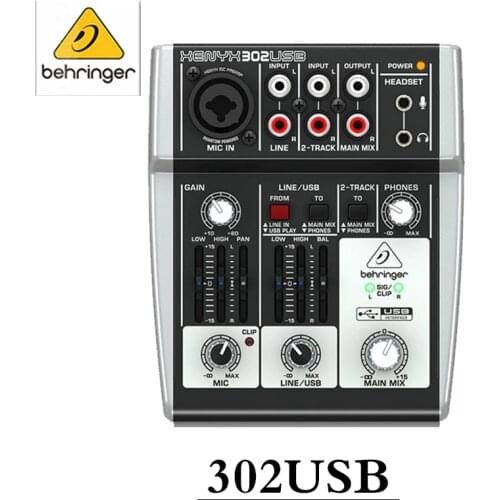 BEHRINGER 302USB Mini Mixer Phone Computer K Song Game Live Sound Card