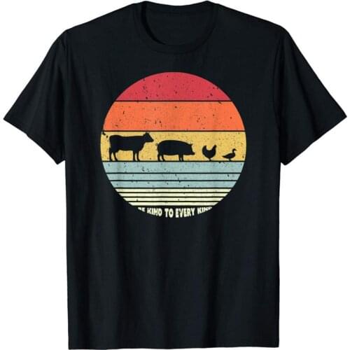 Be Kind To Every Kind T Shirt, Vegan Vegetarian Retro Tee Top Fashion 3D Letters Print Men / Men Fashion Cotton Printed T Shirts