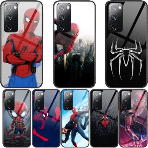 Spiderman phone Tempered Glass shell Phone case For SamSung Galaxy S8 S9 S10E S20 S21 S5 S30 Plus S20 fe 5G Lite Ultra