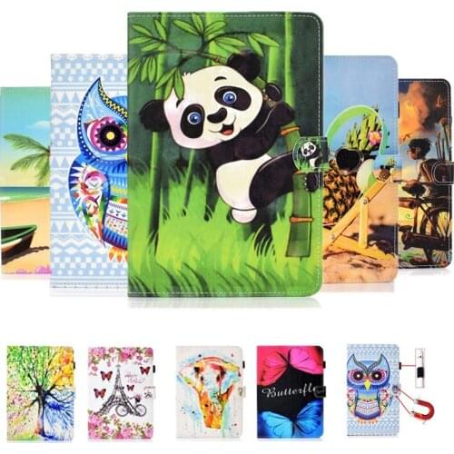 Printed Tablet Case for Samsung galaxy Tab A 10.1 2019 SM-T510 T515 Leather Soft Pineapple beach Wallet case With Pencil Holder