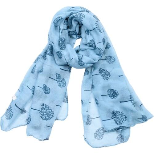 Focal20 Vacation Soft women Muslim Headscarf Hijab Full Cover Cap Wrap Scarf Islamic Shawls tree print Women Turban Head Scarve