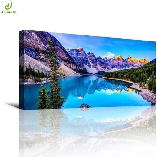 JHLJIAJUN Canvas Painting Beautiful Mountain River Landscape Posters 3D Wall Art Picture Home Decor Wall Art For Living Room