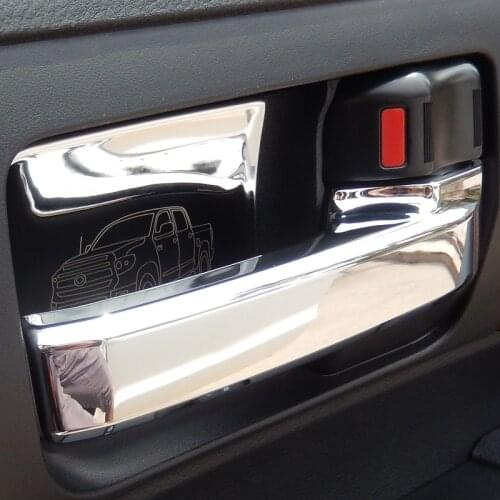 Stainless steel interior inner door handle bowl covers for Toyota Tundra 2008 2009 2010 2011 2012 2013 2014 2015 2016 2017-2020