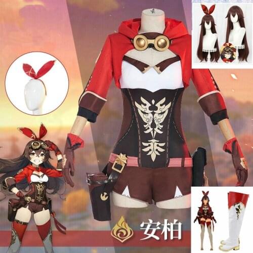 Custom Size Game Genshin Impact Amber Cosplay Costume Halloween