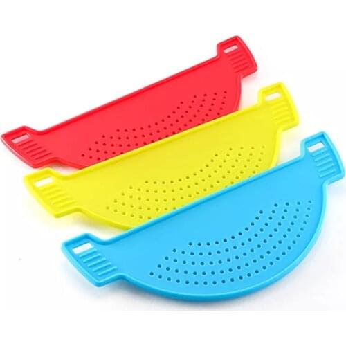 Kitchen Accessories Plastic Drain Basket Wash Rice Filter Leakproof Baffle Funnel For Jars Kitchen Gadget Pot Side Drainer