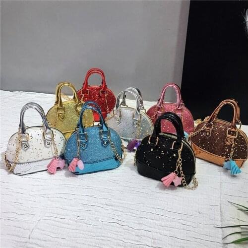 Girls Kids Children Mini Purses and Shell Handbags Leather Crossbody Bags for Women Small Wallet Party Hand bag Girl Purse