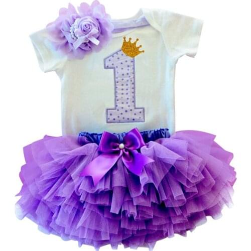 My Little Girl First 1st Birthday Party Dress Tutu Cake Smash Outfits Infant Kid Dress Baby Girls Baptism Gowns Clothes 9 12M
