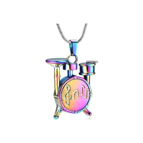 Musical Instruments Cremation Jewelry For Ashes Of Loved Ones Stainless Steel Drum Set Memorial Urn Nekcklace Keepsake Pendant