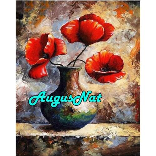 5d poppy diamond painting flower vase diamond embroidery kit diamant art cross stitch sequin picture floral oil paint by number