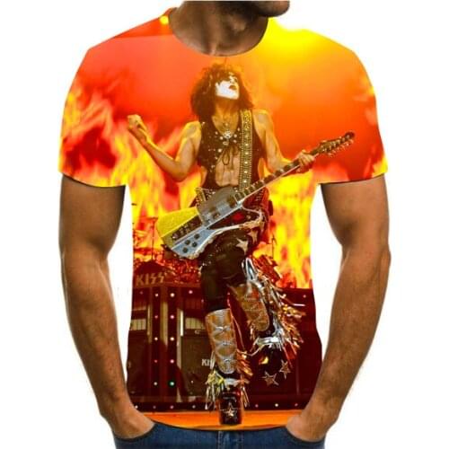 New Kiss 3D print color summer mens rock T-shirt fashion T-shirt cool colorful T-shirt / street mens 2020 top s-6xl